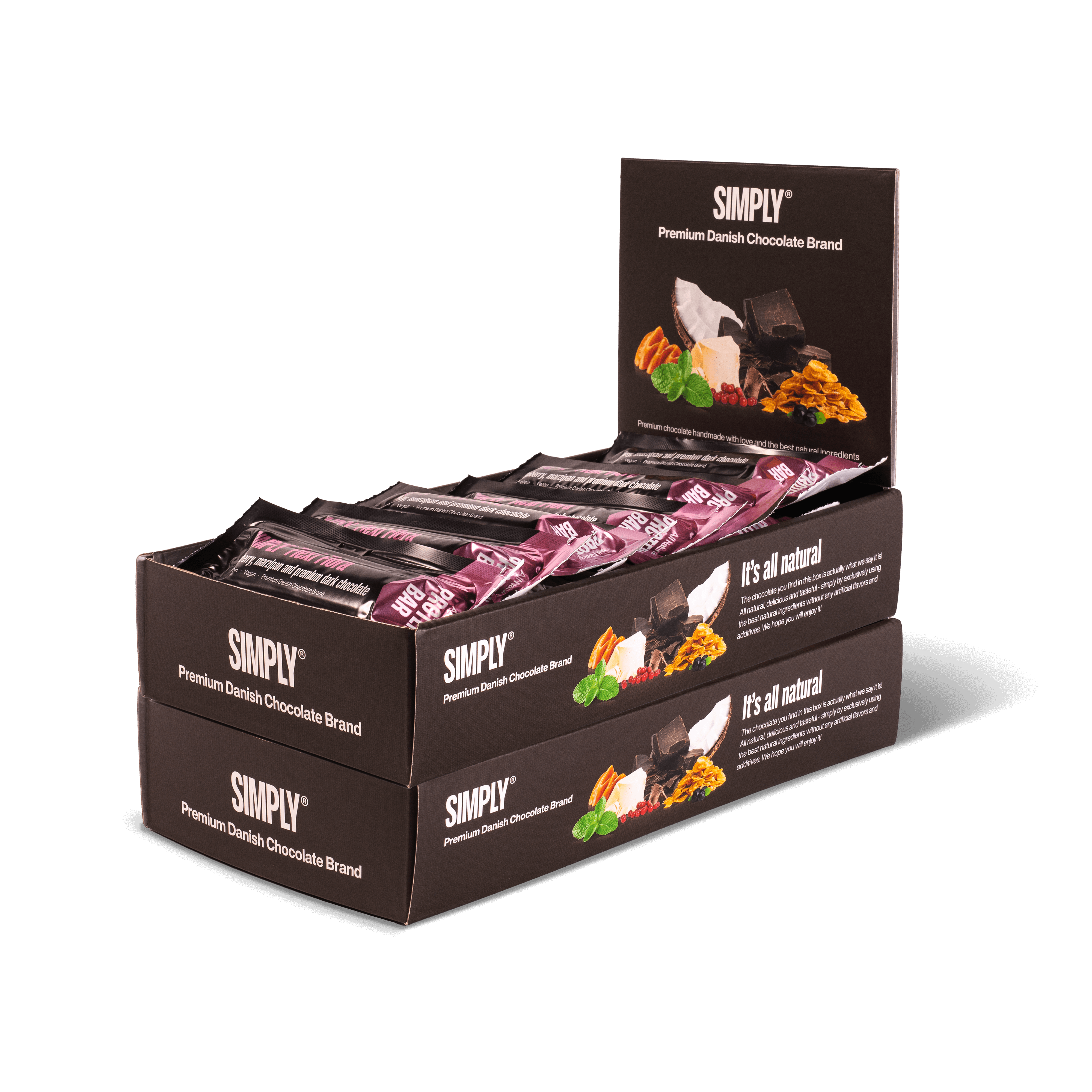 Chocolate Protein Bar Box 30 pcs - Simply® Flexi Flora