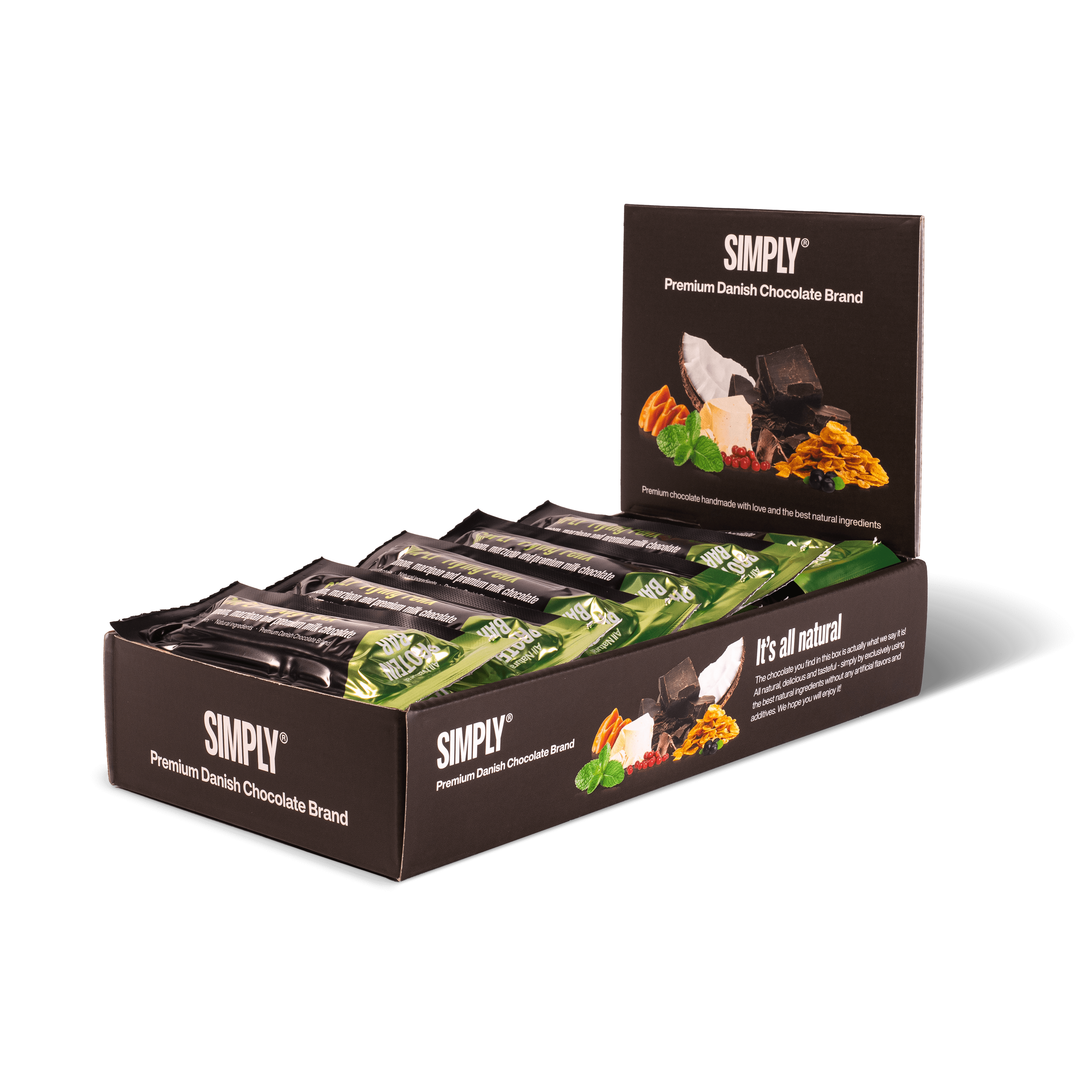 Chocolate Protein Bar Box 15 pcs - Simply® Flying Felix