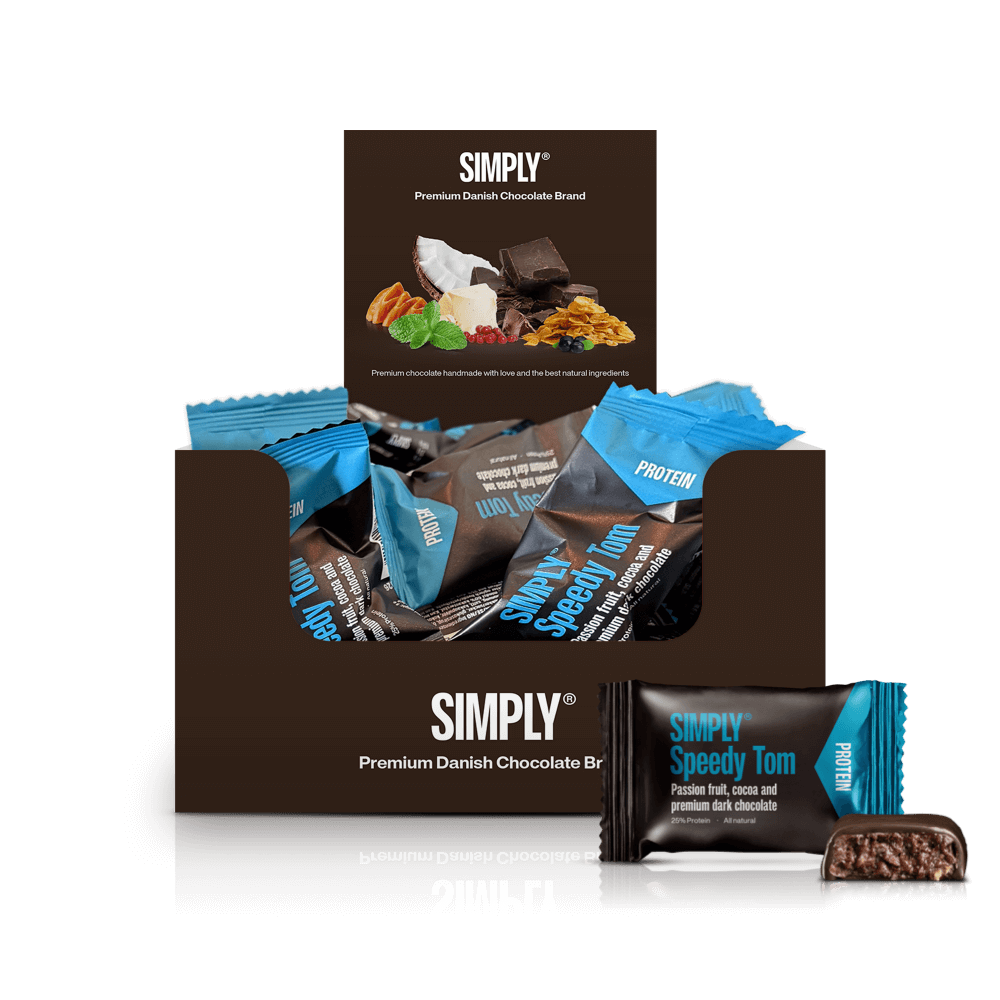 Chocolate Protein Bites box 75 pcs - Simply® Speedy Tom