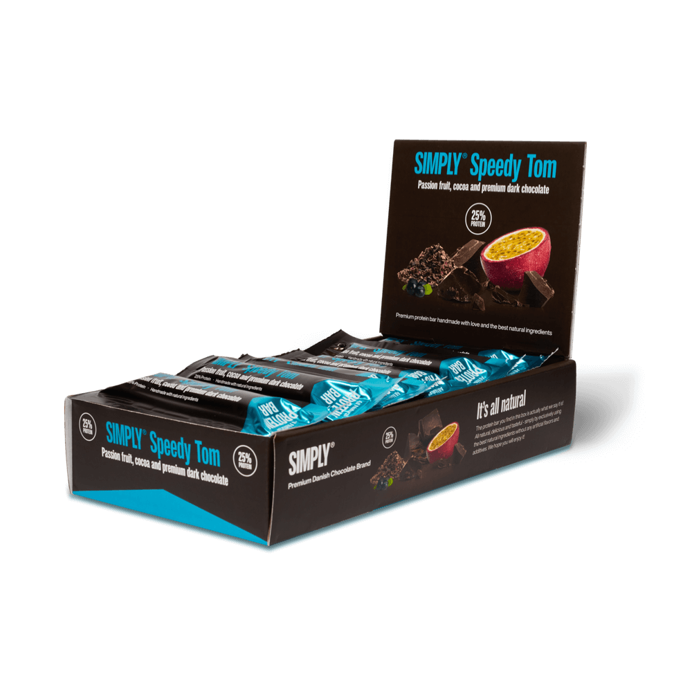 Chocolate Protein Bar Box 15 pcs - Simply® Speedy Tom