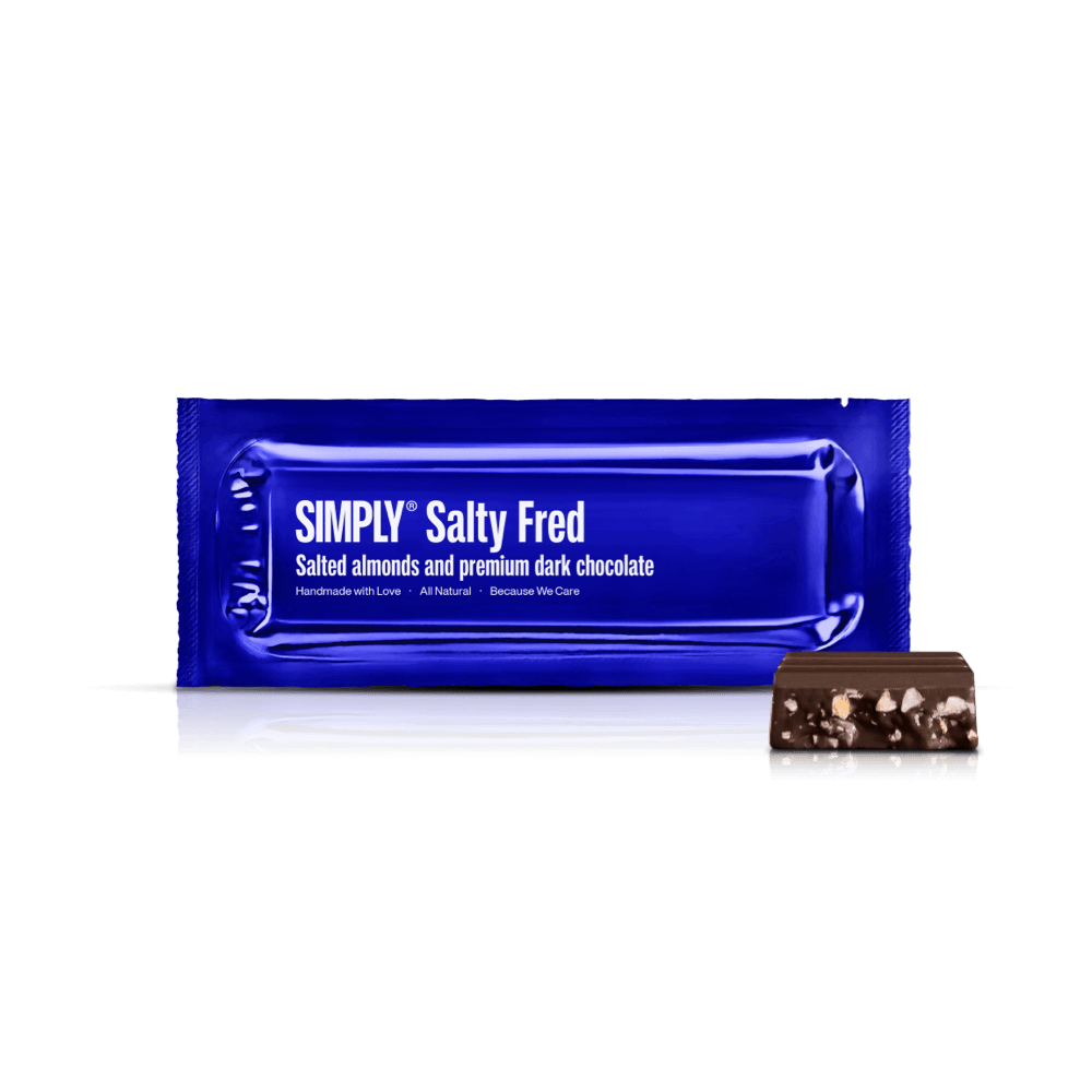 Simply® Salty Fred | Saltede mandler og premium mørk chokolade - Chocolate Bars - Simply®