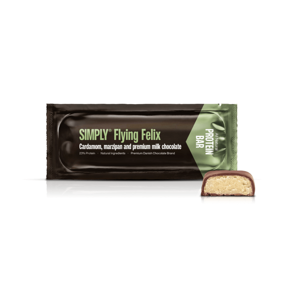 Simply® Flying Felix Proteinbar | Kardemomme, marcipan og premium mælkechokolade - Protein bars - Simply®