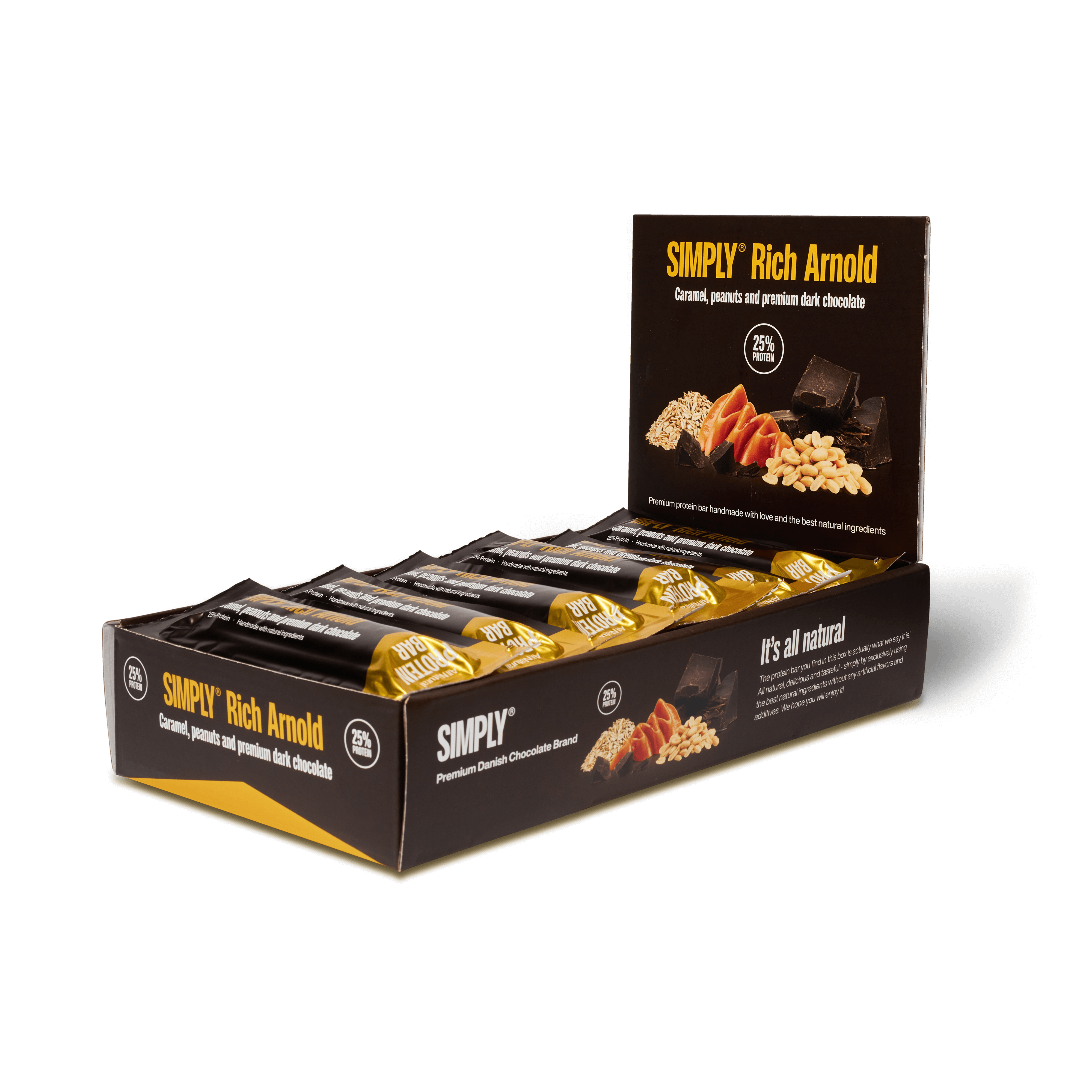 Chocolate Protein Bar Box 15 pcs - Simply® Rich Arnold 