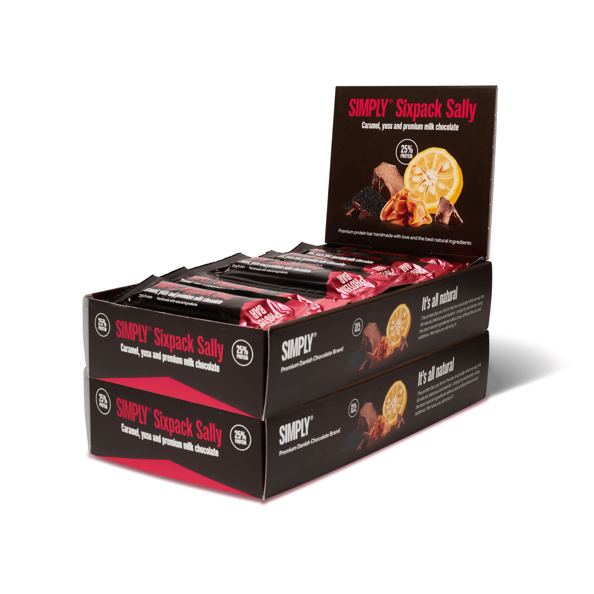 Chocolate Protein Bar Box 30 pcs - Simply® Sixpack Sally 