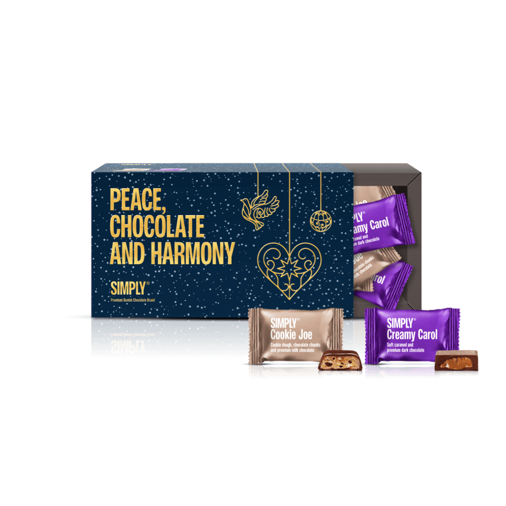 Peace, Chocolate and Harmony | Gaveæske med 18 stk. Bites - Cubes box - Simply®