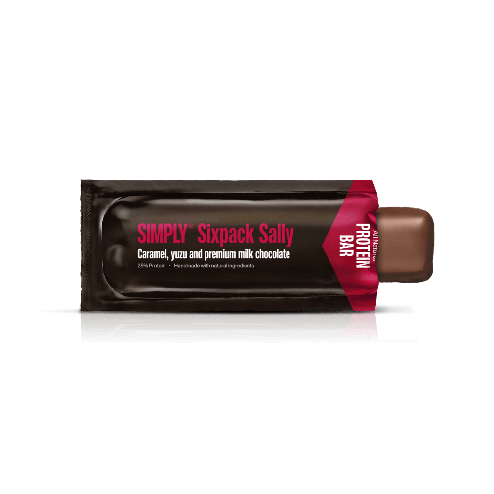 Simply® Sixpack Sally Proteinbar | Karamel, yuzu, sesam og premium mælkechokolade - Protein bars - Simply®