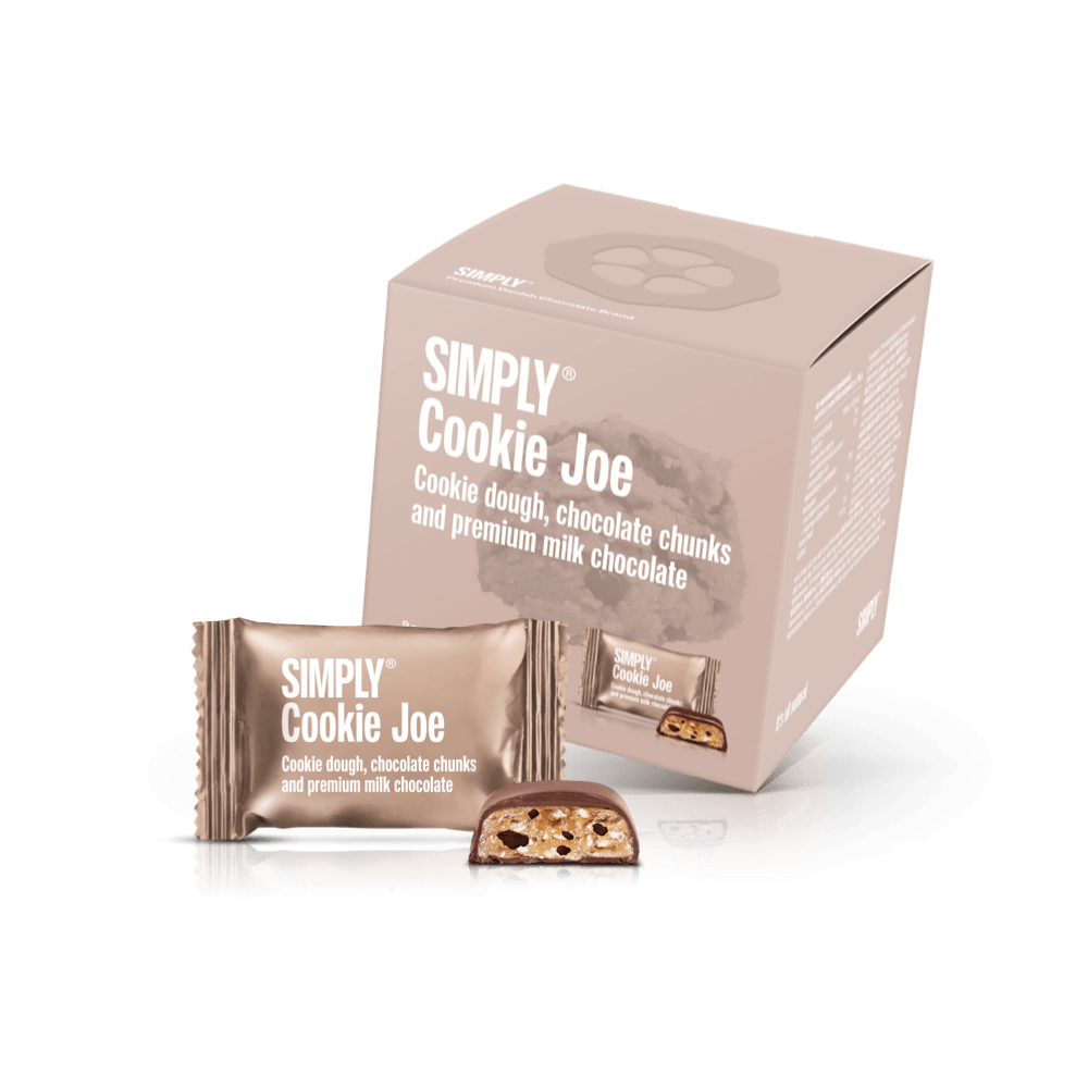 Simply® Cookie Joe - Gaveæske med 9 bites | Cookie dough, chokolade chunks og premium mælkechokolade - Single Cubes - Simply®